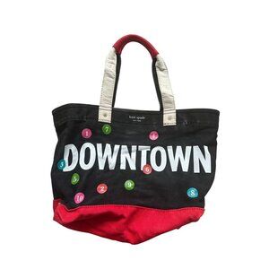 KATE SPADE Uptown Downtown Canvas Tote Shoulder Bag